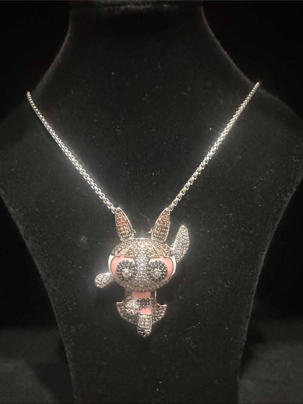 Silver-Tone Blossom Powerpuff Girls Pendant Necklace